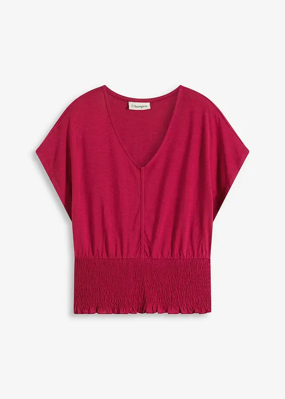 Topp med smock i nederkant, bonprix
