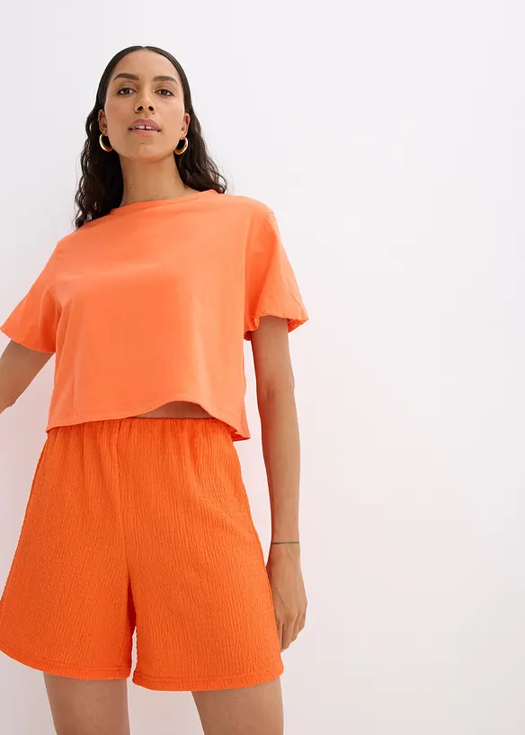 Jerseyshorts av lätt kräpp, bonprix