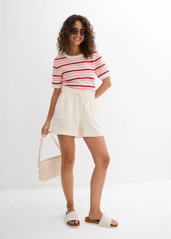 Paperbag-shorts i böljande lyocellmix, bonprix