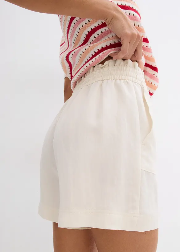 Paperbag-shorts i böljande lyocellmix, bonprix