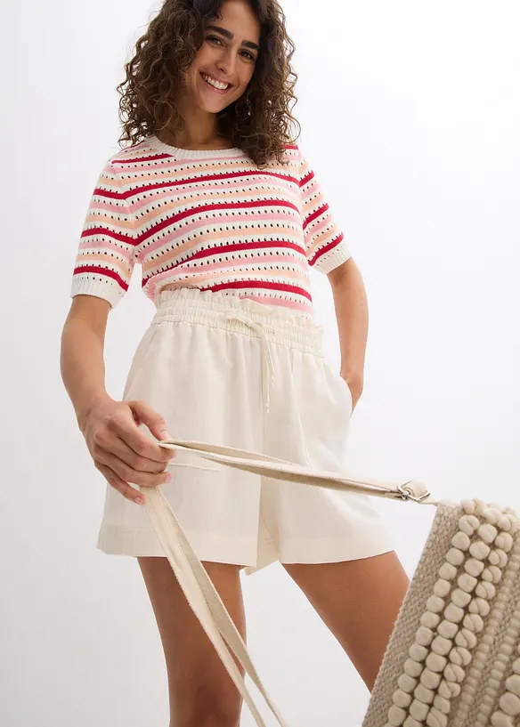Paperbag-shorts i böljande lyocellmix, bonprix