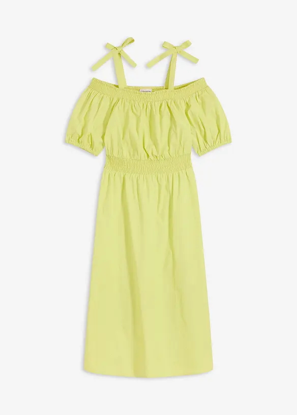 Off shoulder-klänning av ekologisk bomull, bonprix