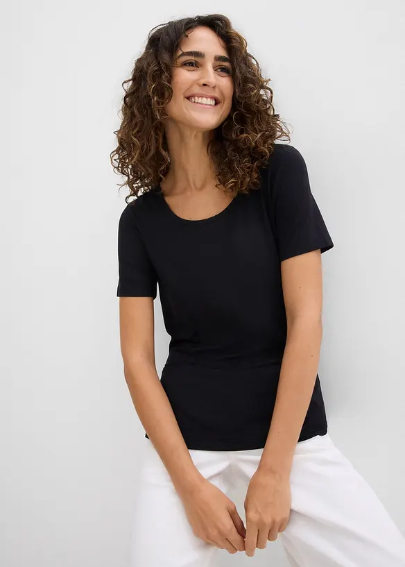 T-shirt av mjuk viskos (2-pack), bonprix