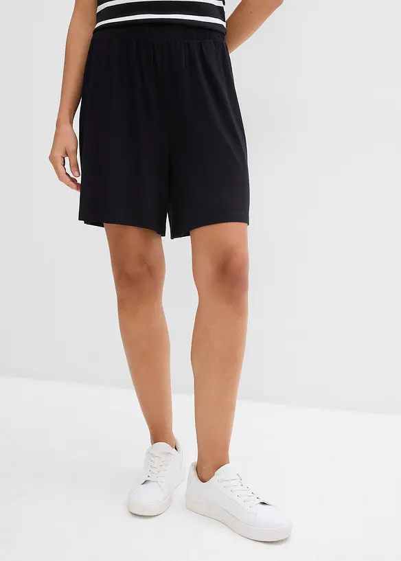 Dra på-shorts i mjuk viskosmix, bonprix
