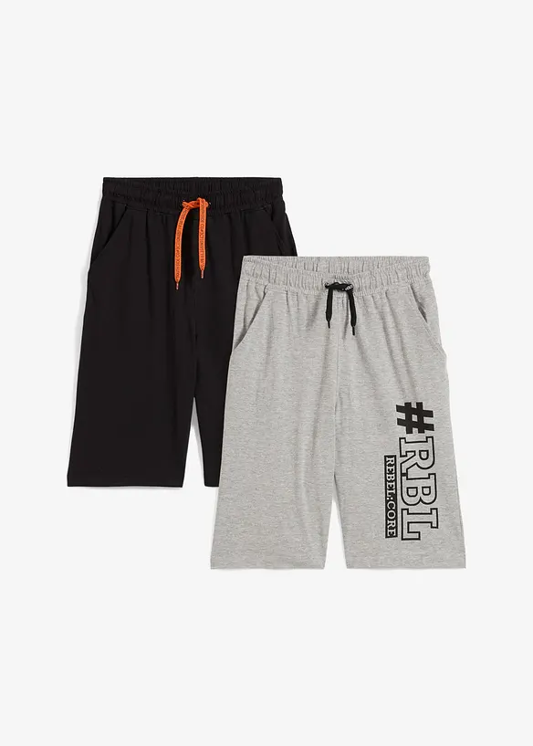 Trikåbermudas för pojkar (2-pack), bonprix