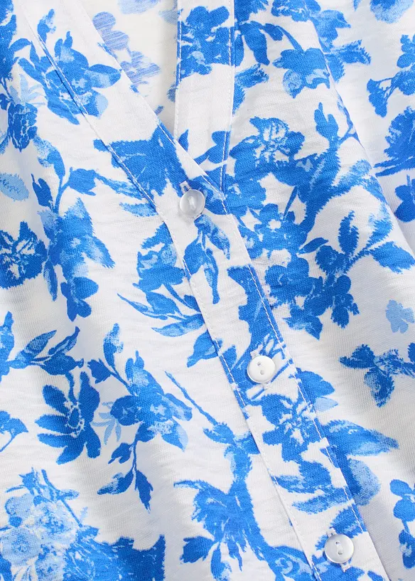 Kortärmad blus i mjuk viskosmix, bonprix