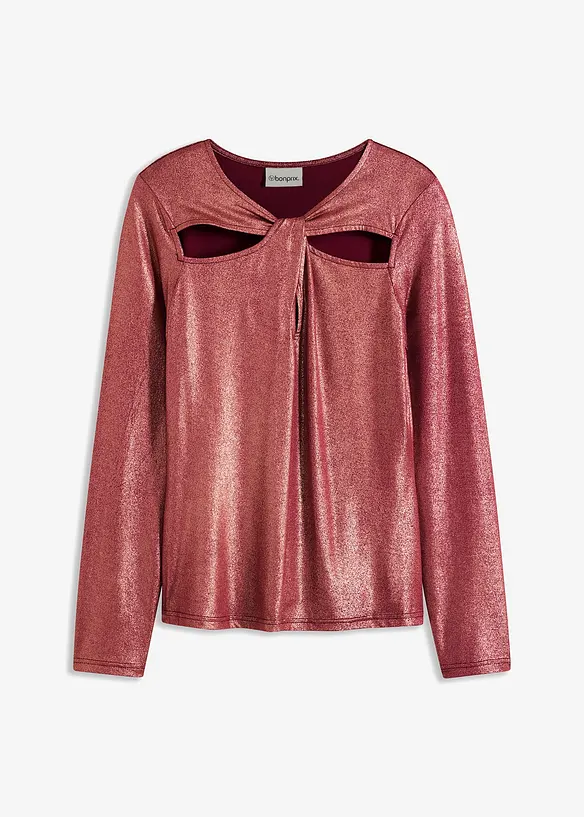 Långärmad topp med cut-outs, bonprix