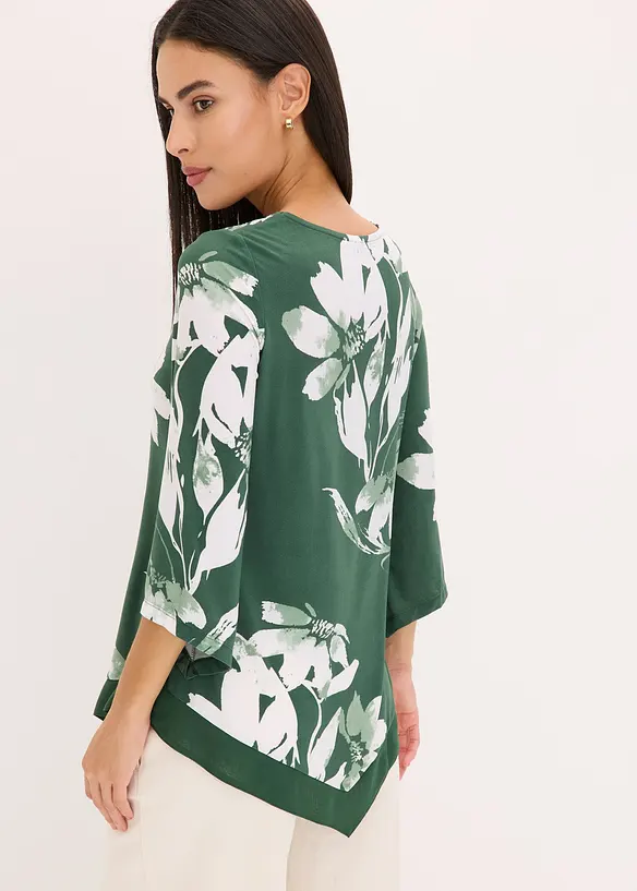 Trikåtunika med blommönster, bonprix