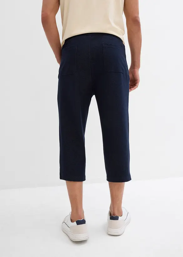 3/4-sweatbyxa i denimlook med bekväm midja, bonprix