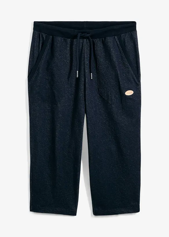 3/4-sweatbyxa i denimlook med bekväm midja, bonprix