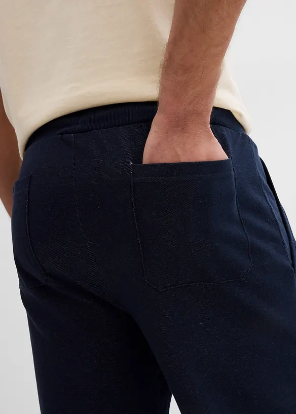 3/4-sweatbyxa i denimlook med bekväm midja, bonprix