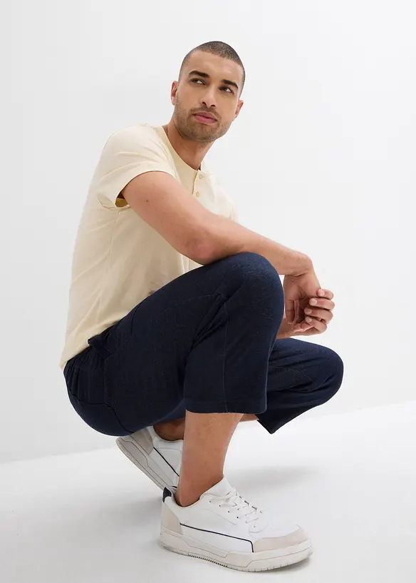 3/4-sweatbyxa i denimlook med bekväm midja, bonprix