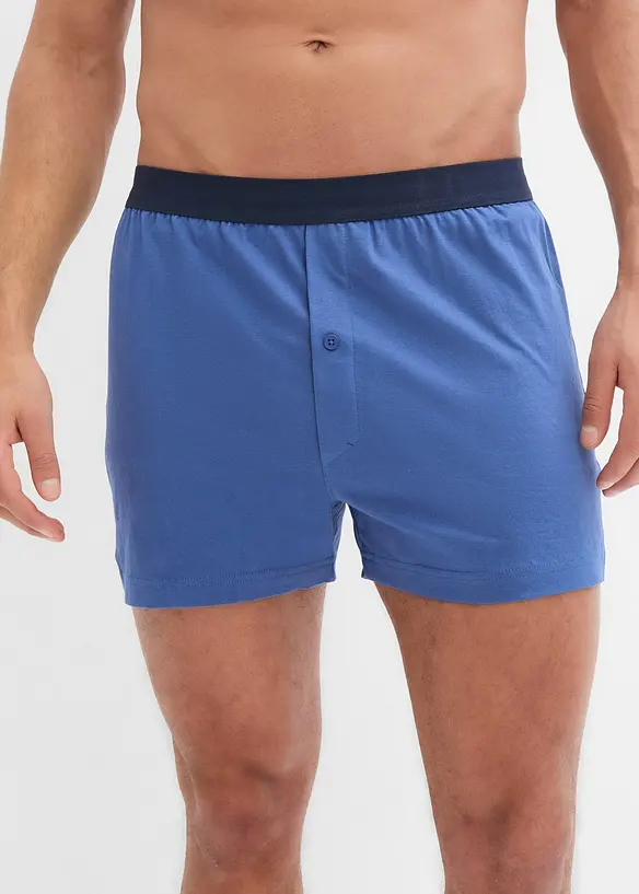 Ledigt skurna jerseyboxershorts av bomull (4-pack), bonprix
