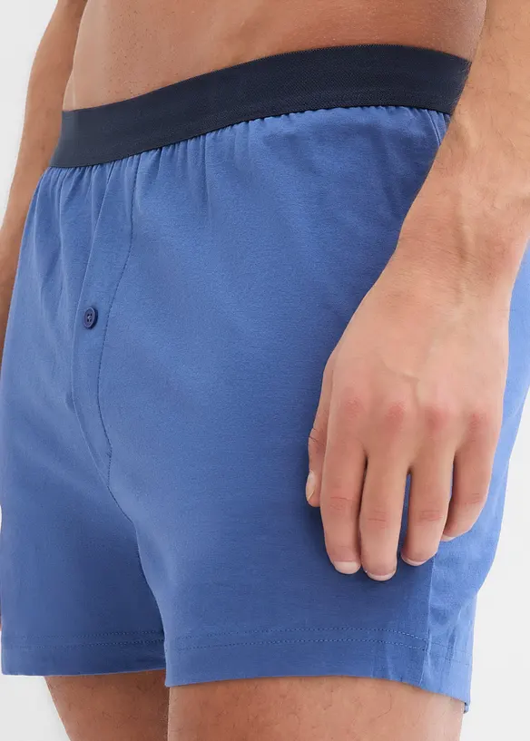 Ledigt skurna jerseyboxershorts av bomull (4-pack), bonprix
