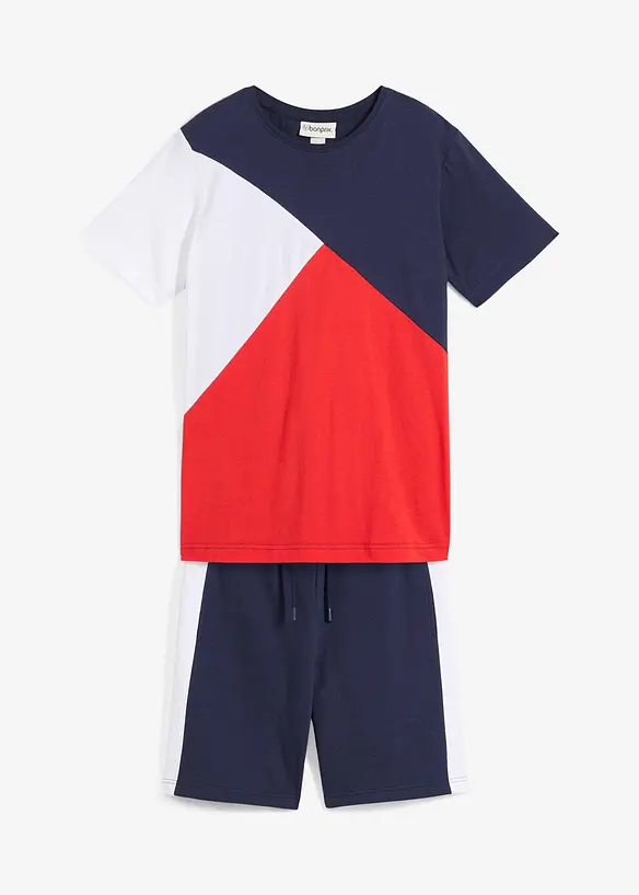 T-shirt och trikåbermudas för barn (2 delar) i ren ekologisk bomull, bonprix
