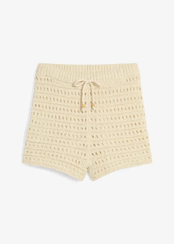 Korta stickade shorts med foder, bonprix