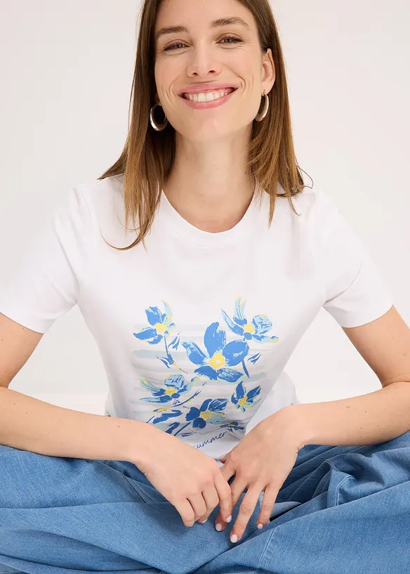 T-shirt i elastisk bomullsmix, bonprix