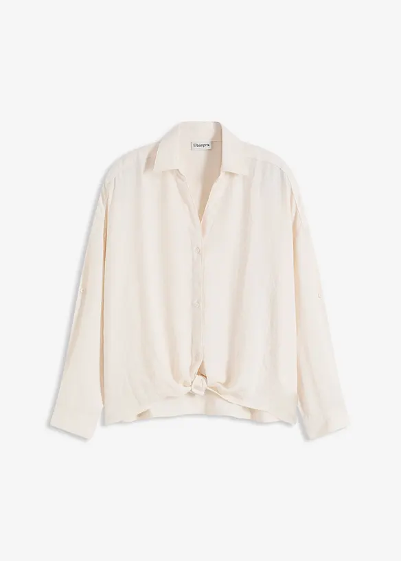 Blus i lätt kräppat material, bonprix