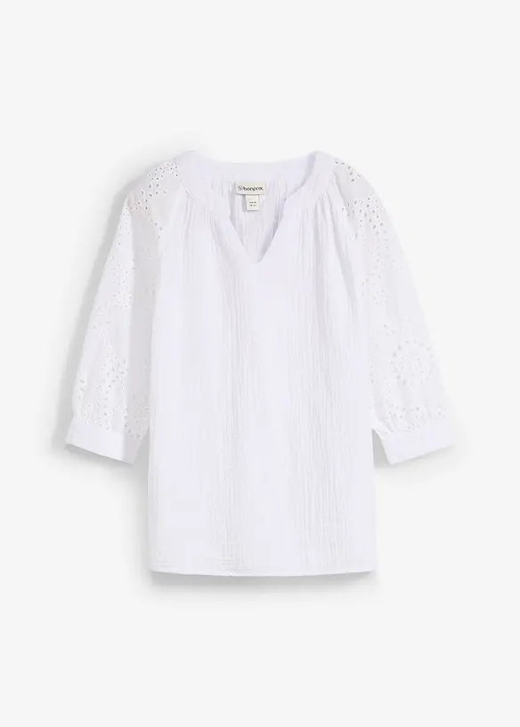 Blustunika för barn i luftig muslin, bonprix