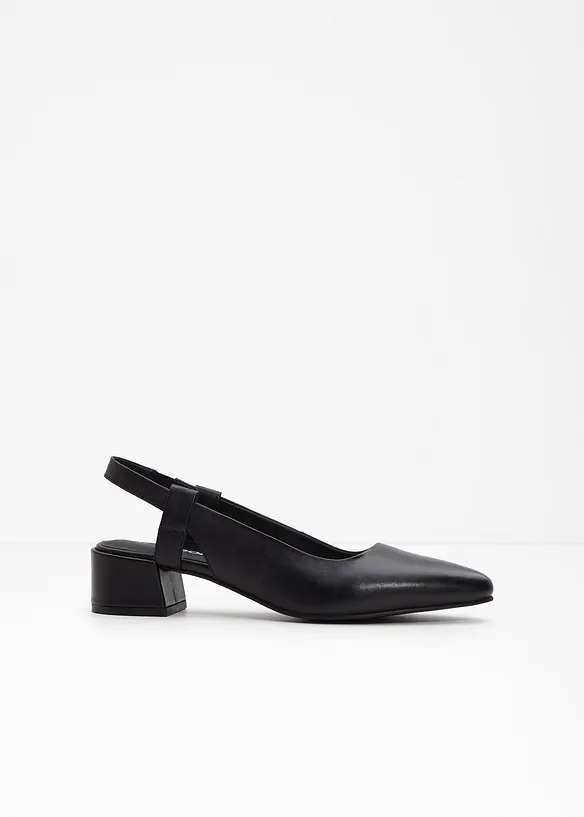 Slingbackpumps i skinn, bonprix