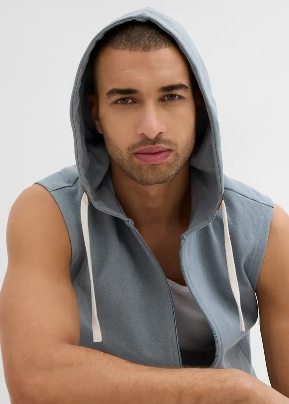 Trik&aring;v&auml;st med huva i mjuk bomullsmix, bonprix