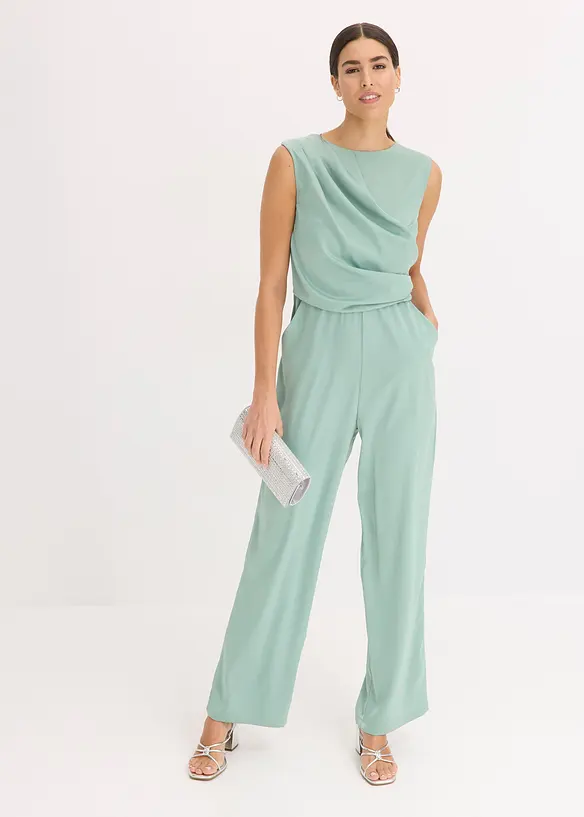 Jumpsuit i glansig satin, bonprix