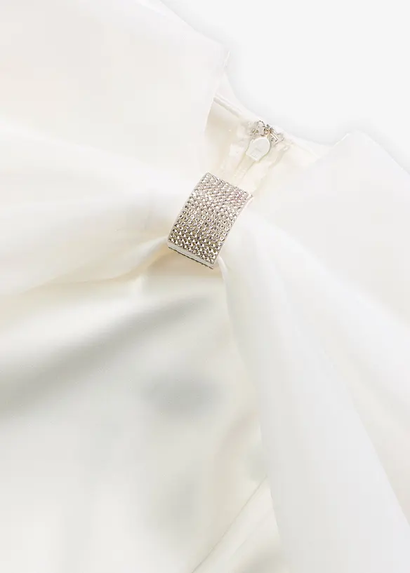 Brudklänning i glänsande satin med strass, bonprix