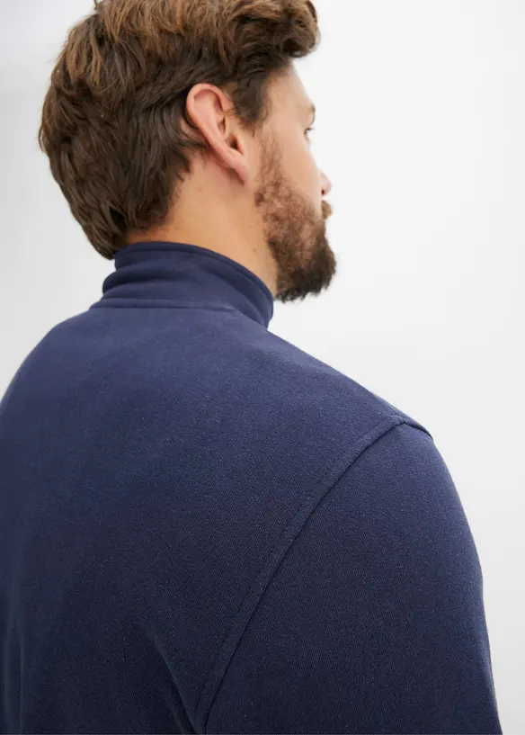 Sweatshirt med krage och kort dragkedja, bonprix