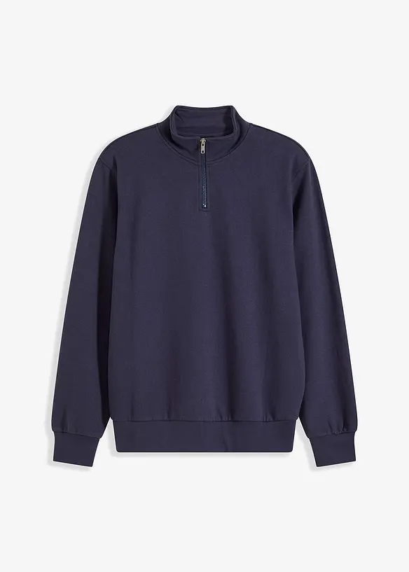 Sweatshirt med krage och kort dragkedja, bonprix