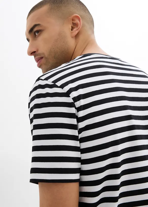 T-shirt med kort knäppning av ren ekologisk bomull 2-pack), bonprix