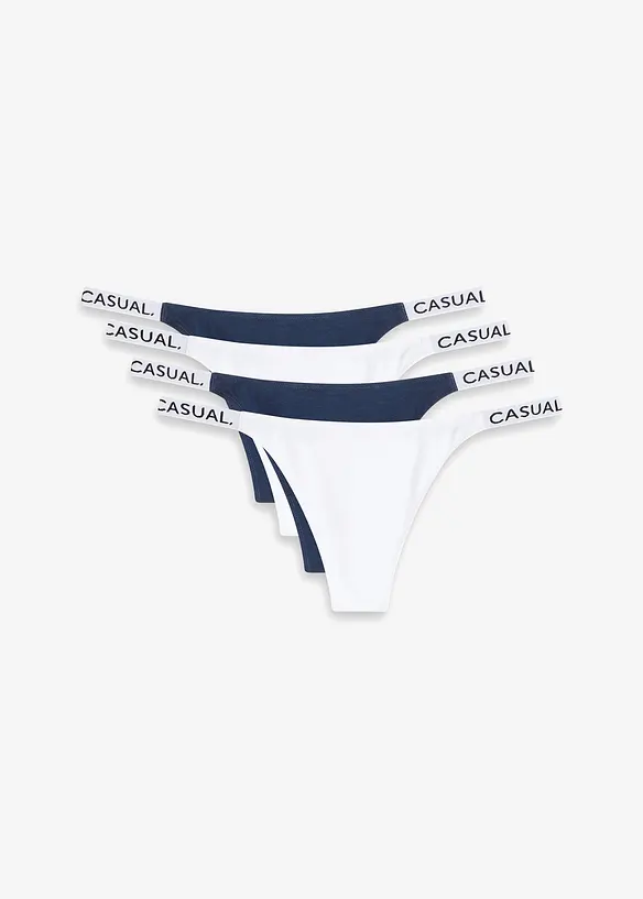 Stringtrosa med ekologisk bomull (4-pack), bonprix