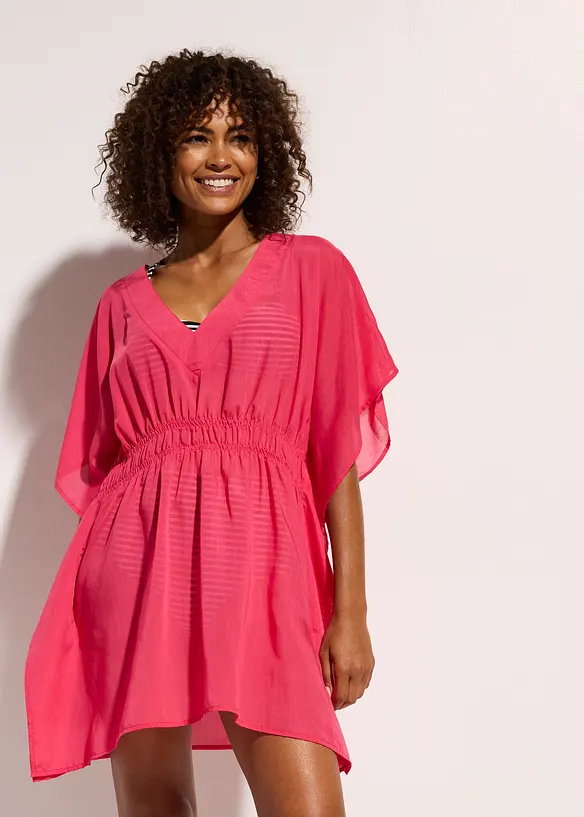 Transparent strandtunika med V-ringning, bonprix