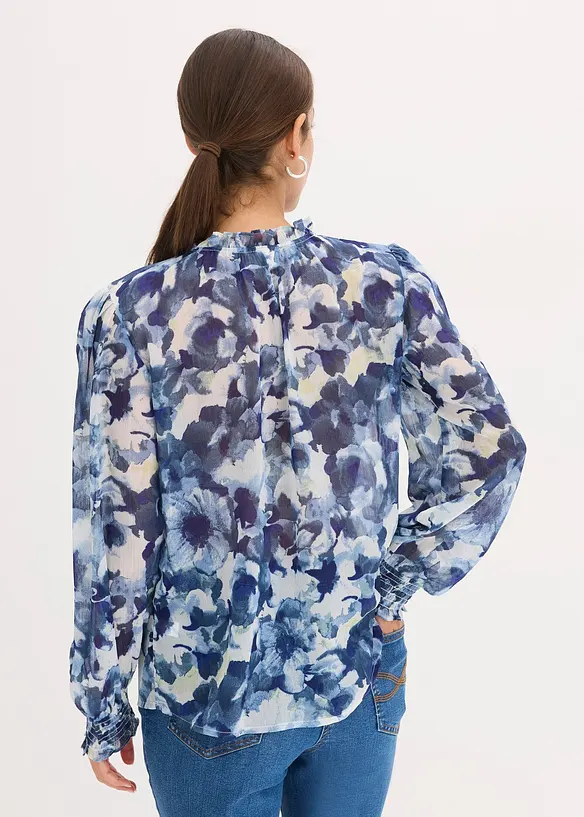 Mönstrad chiffongblus, bonprix