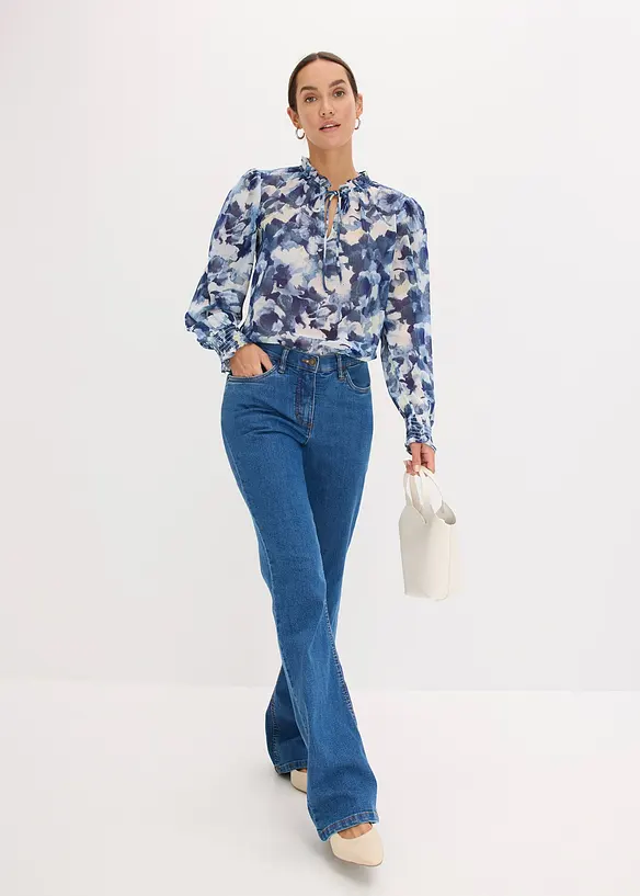 Mönstrad chiffongblus, bonprix