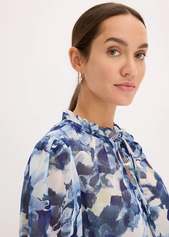 Mönstrad chiffongblus, bonprix