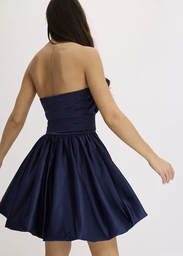 Ballongklänning av glansig satin, bonprix