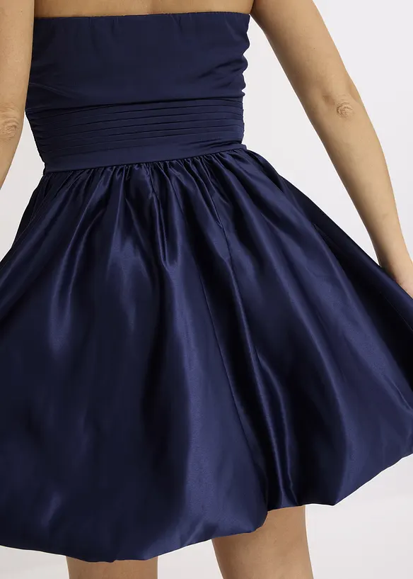 Ballongklänning av glansig satin, bonprix
