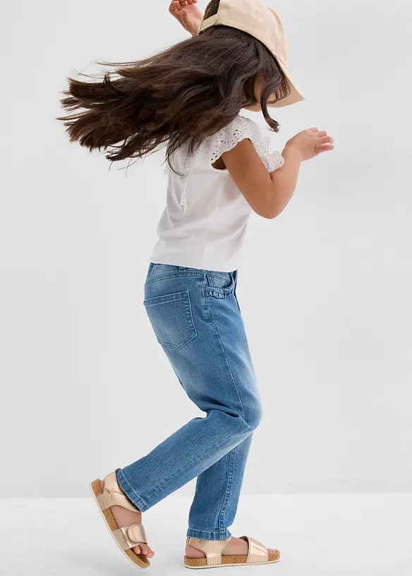 Stretch Jeans Mid Waist för barn, Tapered, bonprix