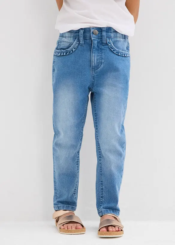 Stretch Jeans Mid Waist för barn, Tapered, bonprix