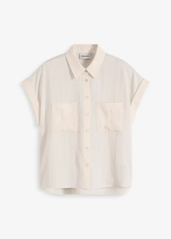 Skjortblus i följsam lyocellmix, bonprix