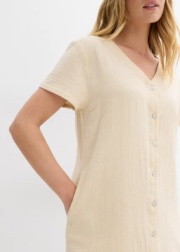 Blusklänning i mjuk muslin, bonprix