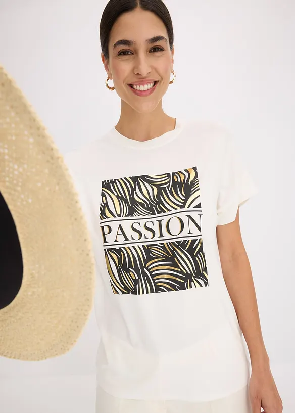 T-shirt med placerat tryck, bonprix
