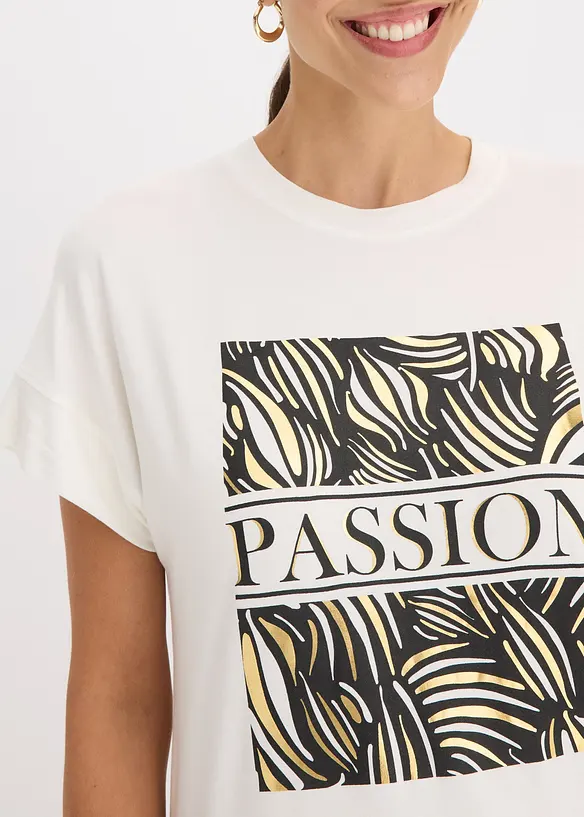 T-shirt med placerat tryck, bonprix