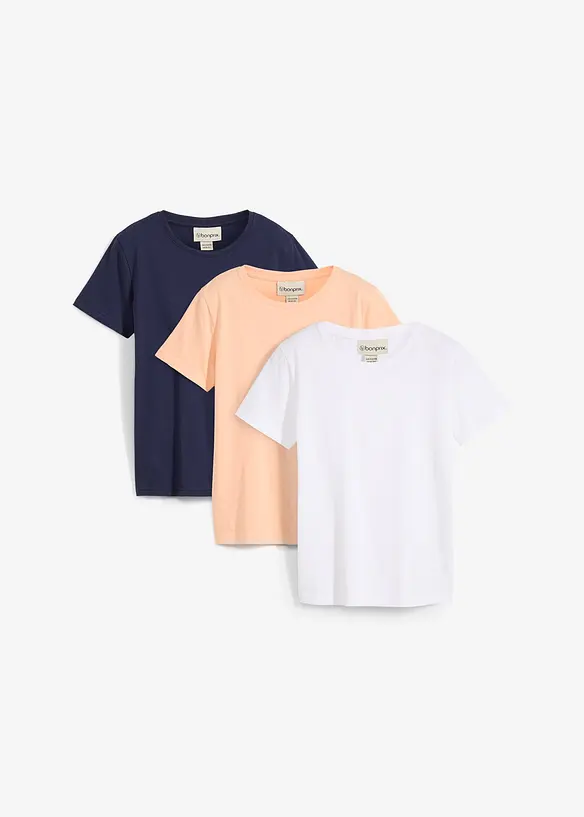 T-shirt i ekologisk bomull (3-pack), bonprix