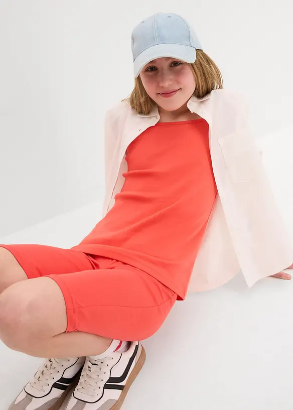 Linne f&ouml;r barn med smala axelband och ekologisk bomull (3-pack), bonprix