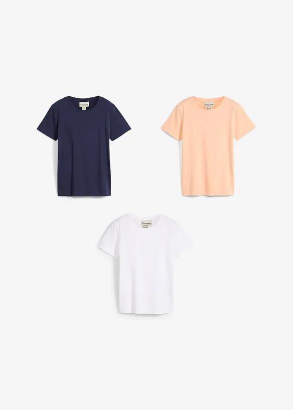 T-shirt i ekologisk bomull (3-pack), bonprix