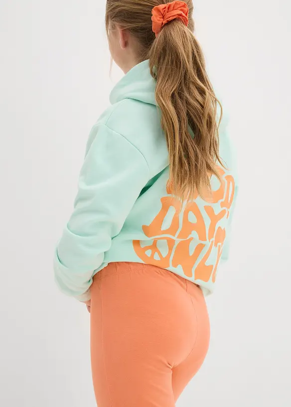 Caprileggings för barn i ekologisk bomull med stretch (2-pack), bonprix
