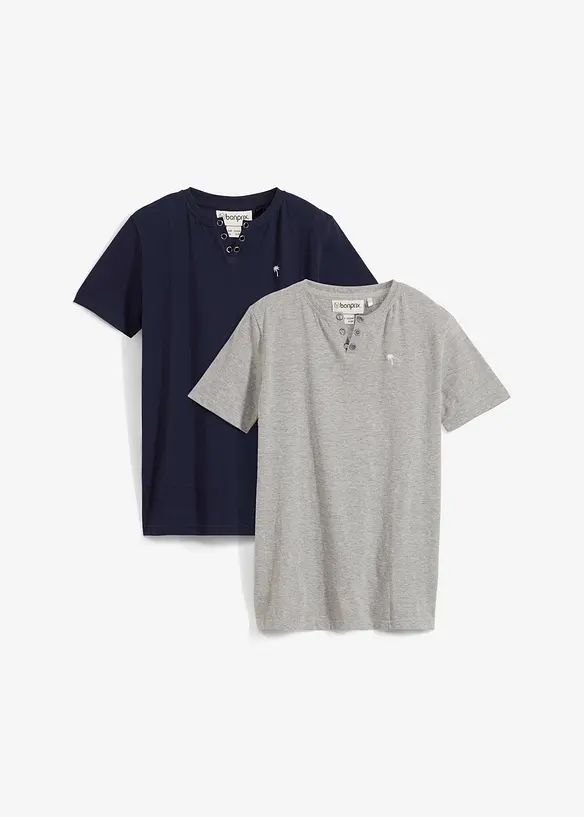T-shirt med ekologisk bomull (2-pack), bonprix