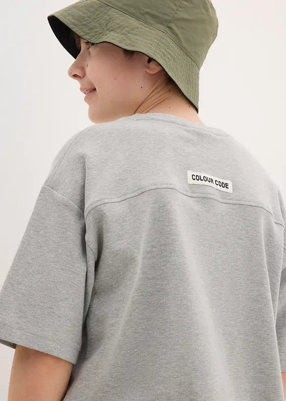 T-shirt i oversizemodell av tjockt bomullsmaterial för barn, bonprix