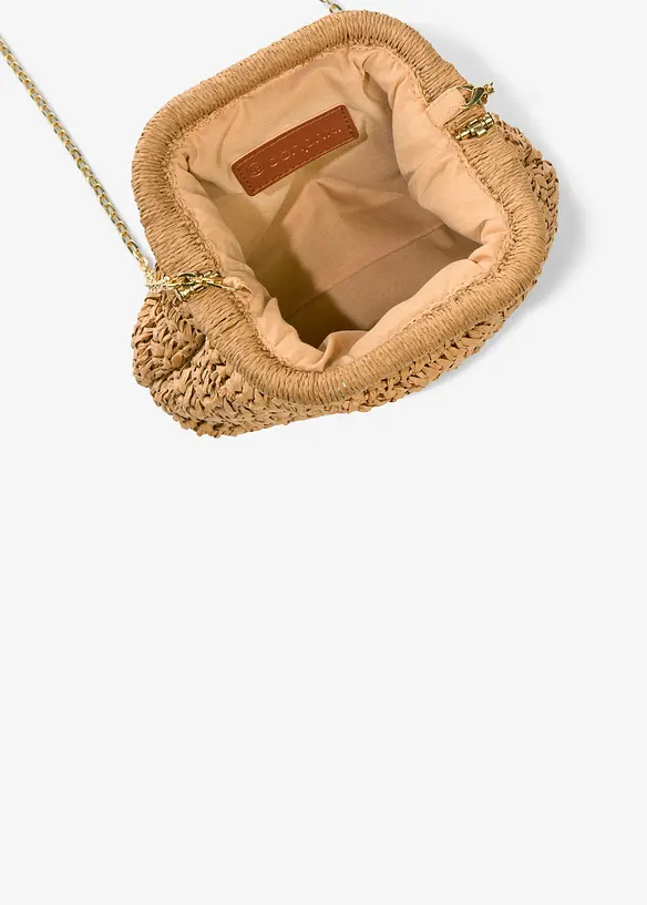 Axelremsväska med halmlook, bonprix